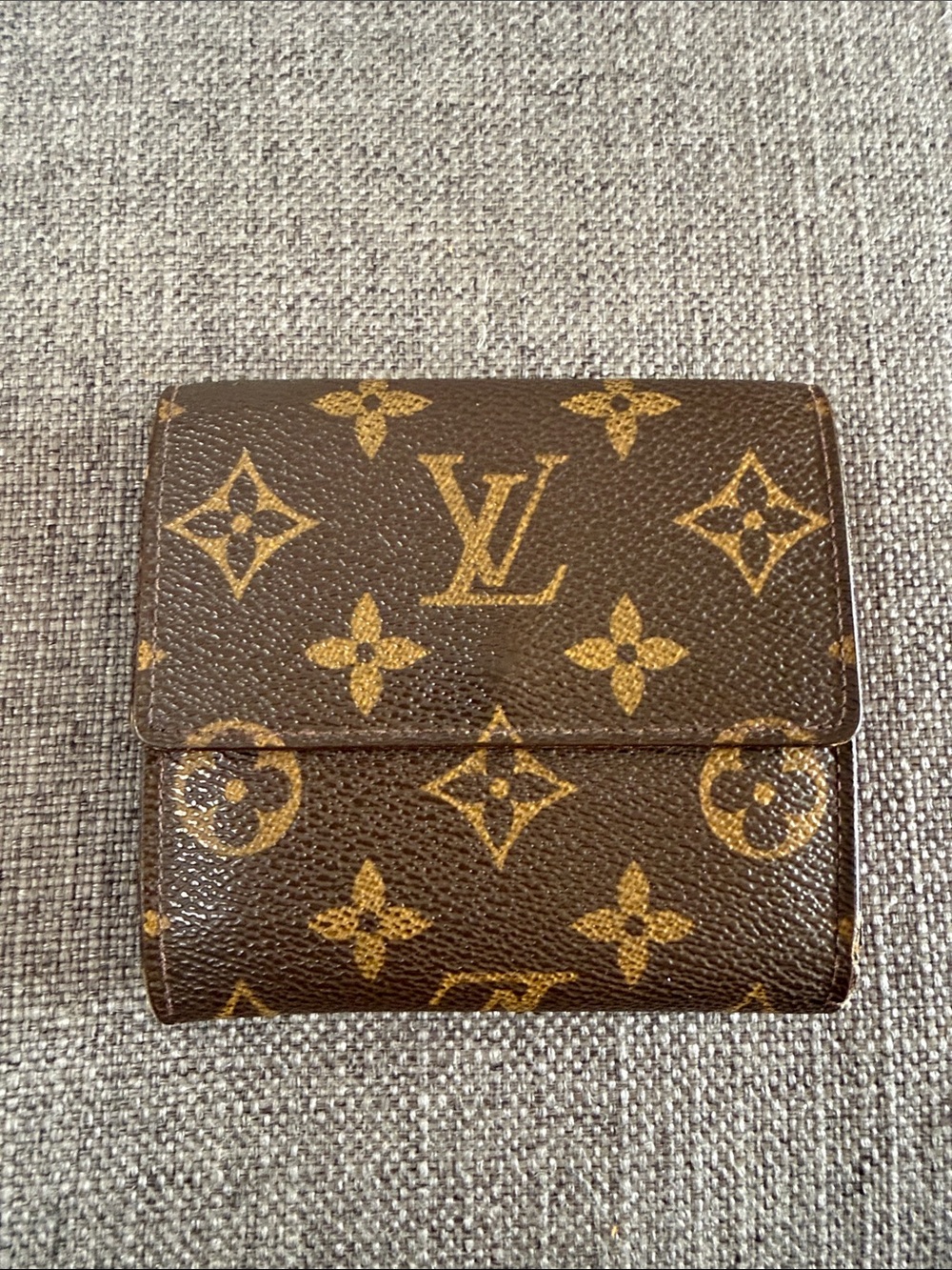 Louis Vuitton Monogram Canvas Compact Card Holder in Brown/Gold